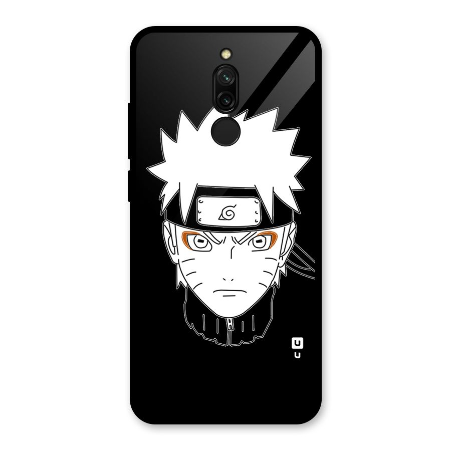Naruto Black and White Art Glass Back Case for Redmi 8