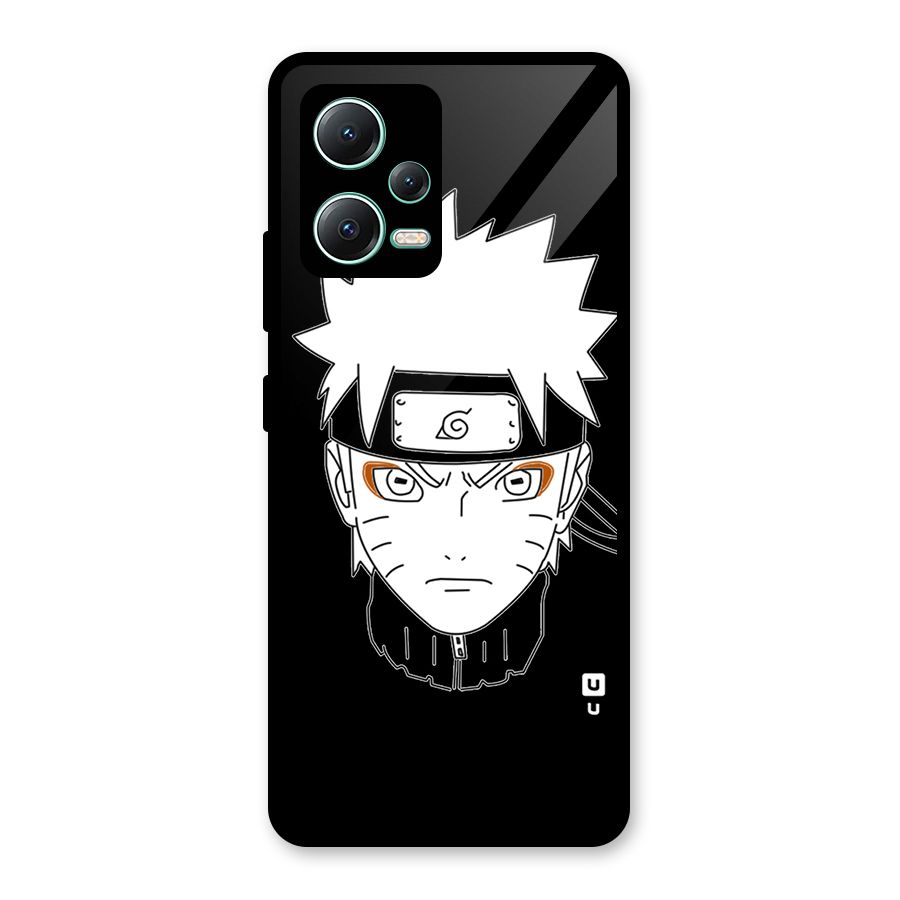 Naruto Black and White Art Glass Back Case for Redmi Note 12 5G