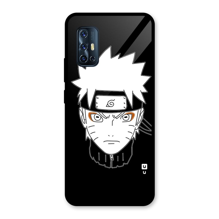 Naruto Black and White Art Glass Back Case for Vivo V17