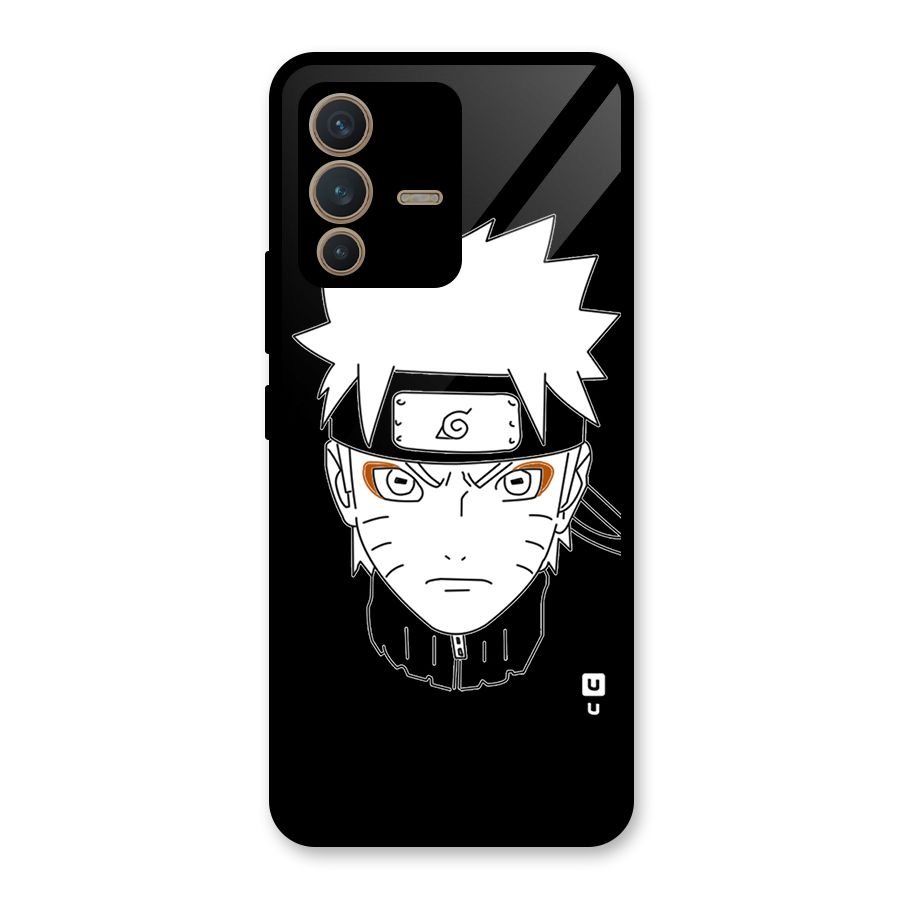 Naruto Black and White Art Glass Back Case for Vivo V23 5G