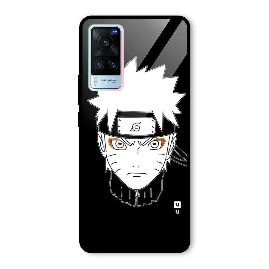Naruto Black and White Art Glass Back Case for Vivo X60