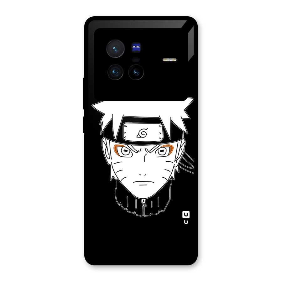 Naruto Black and White Art Glass Back Case for Vivo X80