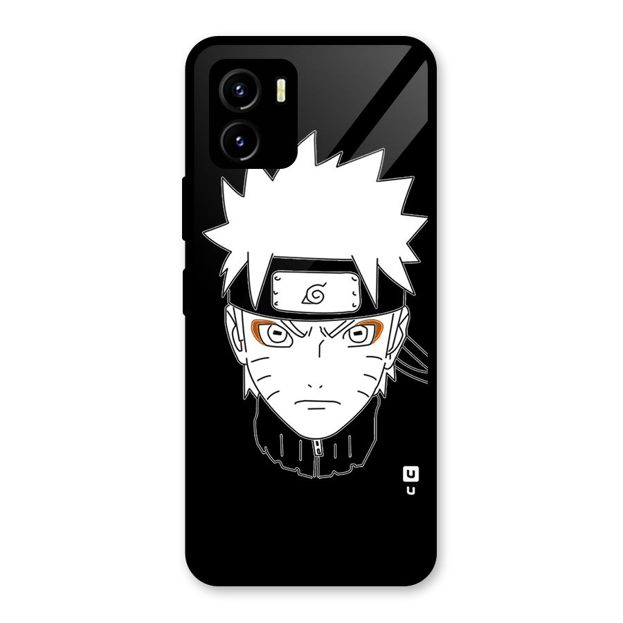 Naruto Black and White Art Glass Back Case for Vivo Y15s