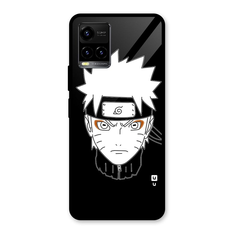 Naruto Black and White Art Glass Back Case for Vivo Y21T