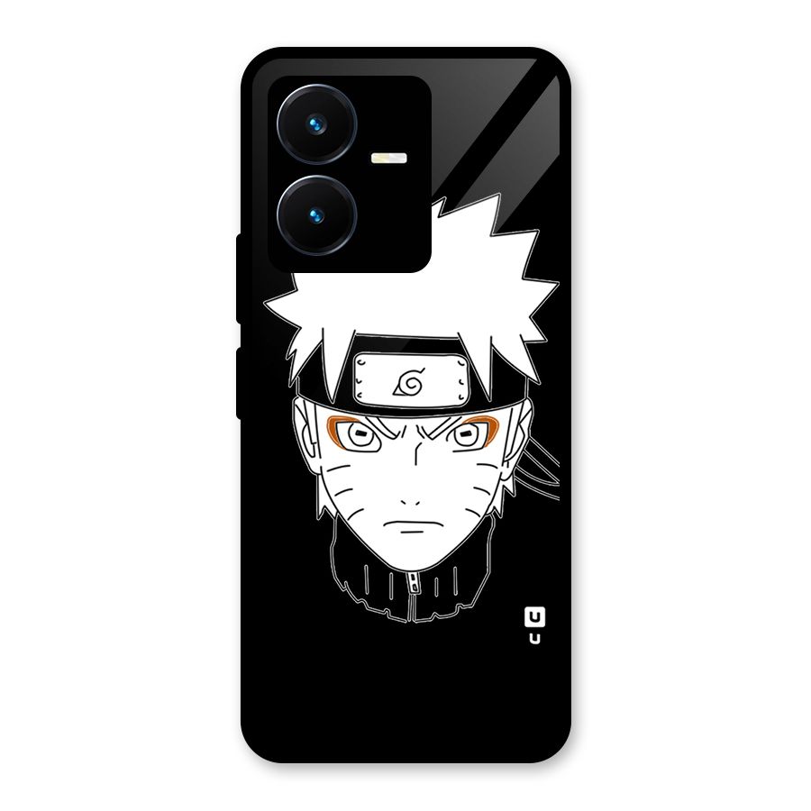 Naruto Black and White Art Glass Back Case for Vivo Y22