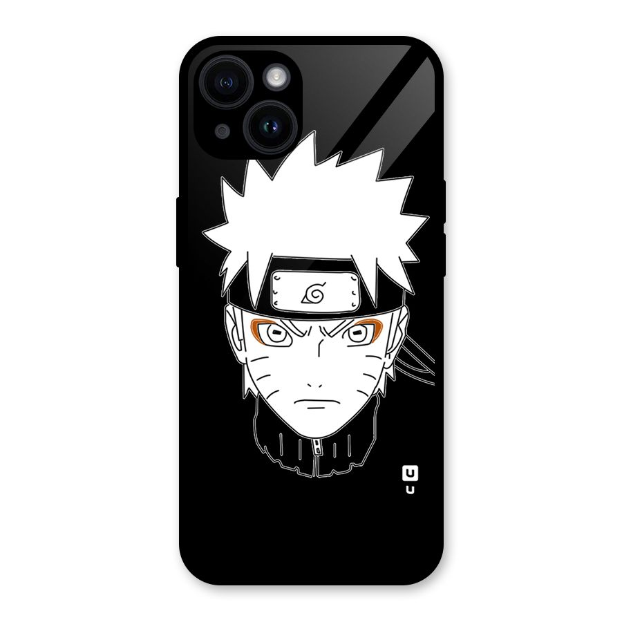 Naruto Black and White Art Glass Back Case for iPhone 14