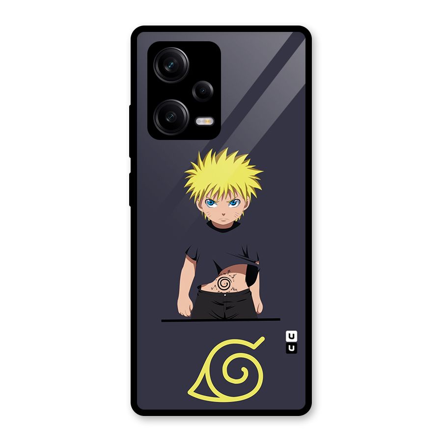Naruto Kid Glass Back Case for Redmi Note 12 Pro