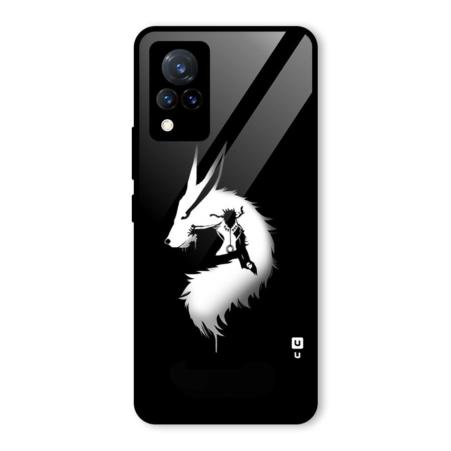 Naruto Kurama Mode Glass Back Case for Vivo V21 5G