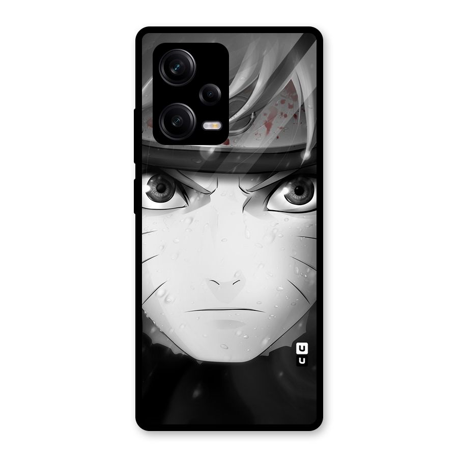 Naruto Monochrome Glass Back Case for Redmi Note 12 Pro