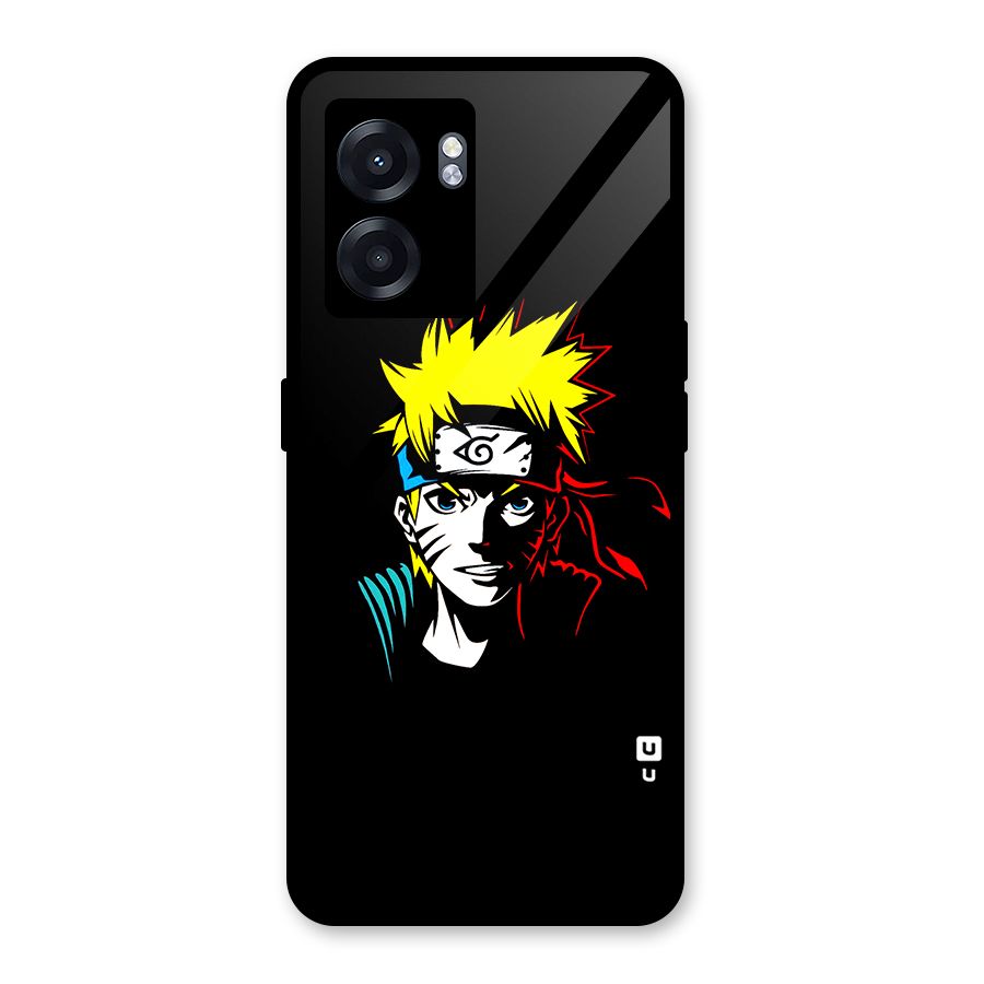 Naruto Pen Sketch Art Glass Back Case for Oppo K10 (5G)