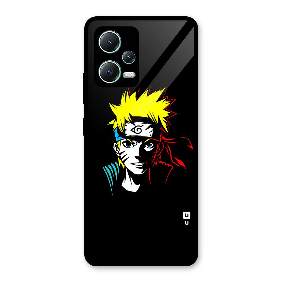 Naruto Pen Sketch Art Glass Back Case for Redmi Note 12 5G