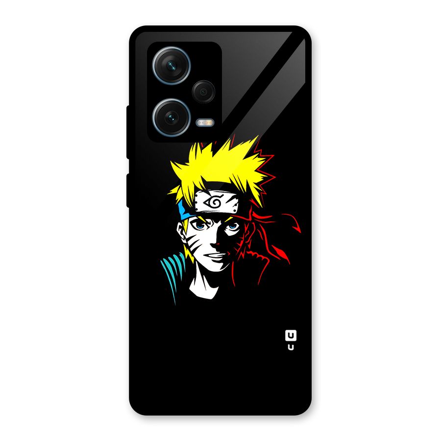 Naruto Pen Sketch Art Glass Back Case for Redmi Note 12 Pro Plus 5G