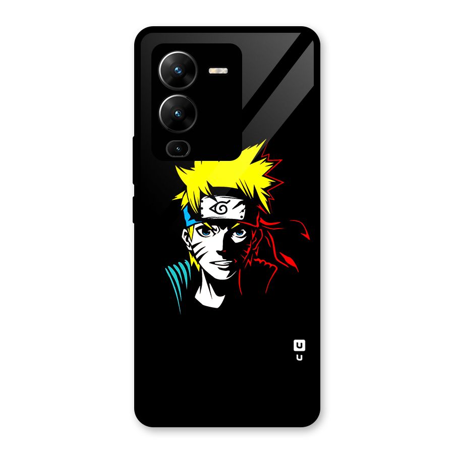 Naruto Pen Sketch Art Glass Back Case for Vivo V25 Pro