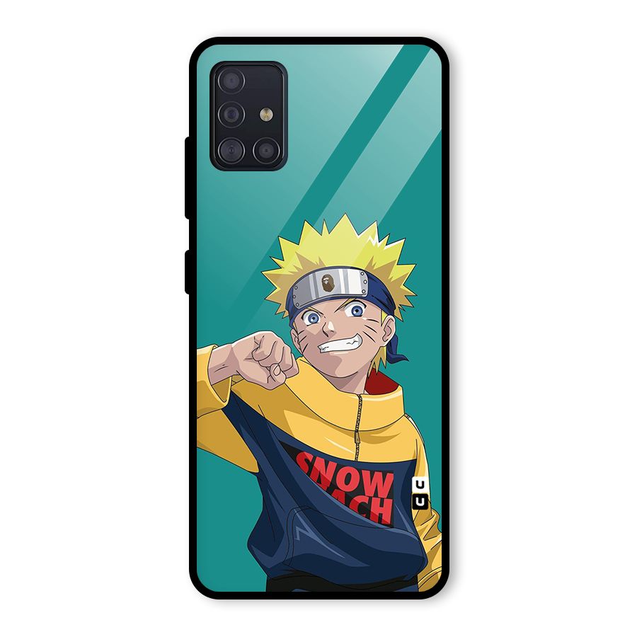 Naruto Snow Beach Art Glass Back Case for Galaxy A51