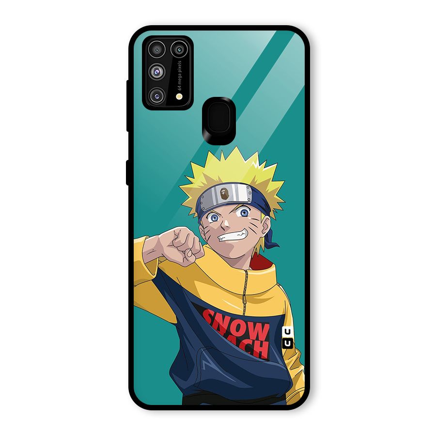 Naruto Snow Beach Art Glass Back Case for Galaxy M31