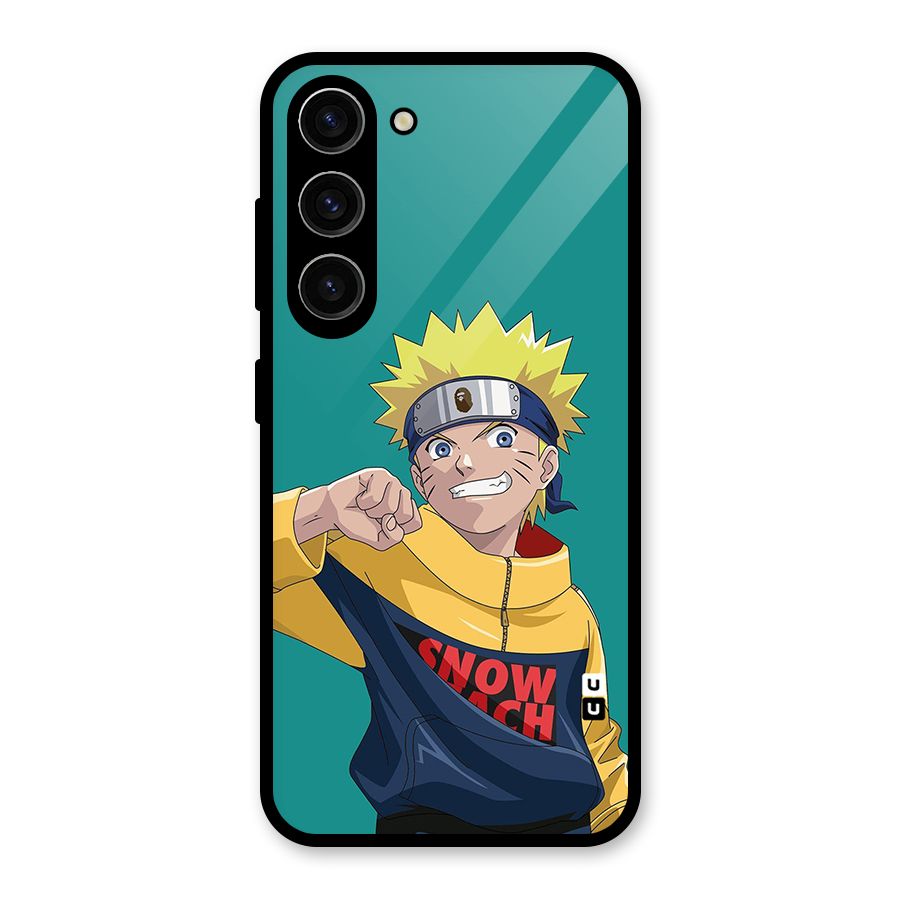 Naruto Snow Beach Art Glass Back Case for Galaxy S23