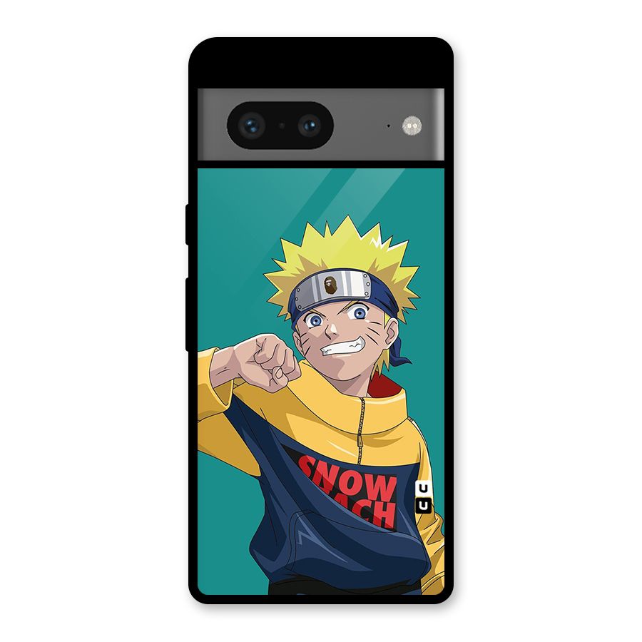 Naruto Snow Beach Art Glass Back Case for Google Pixel 7