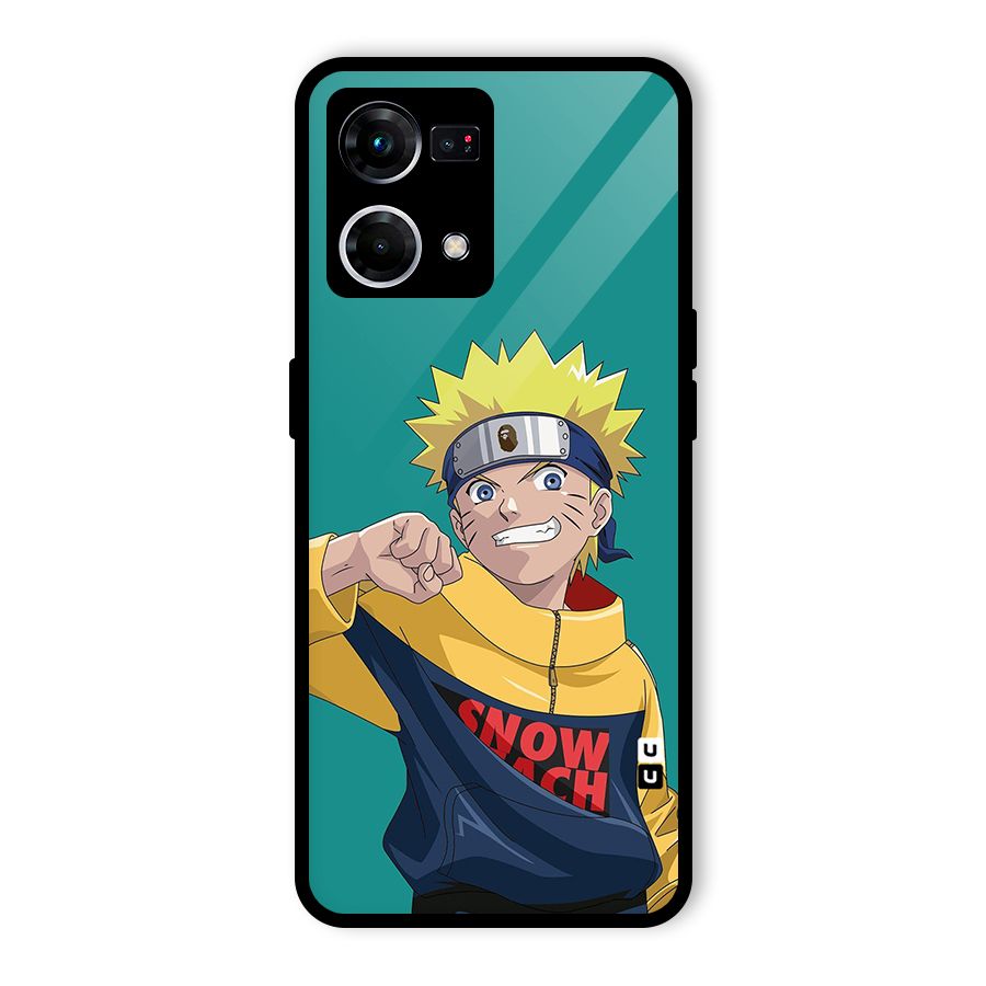 Naruto Snow Beach Art Glass Back Case for Oppo F21 Pro 4G