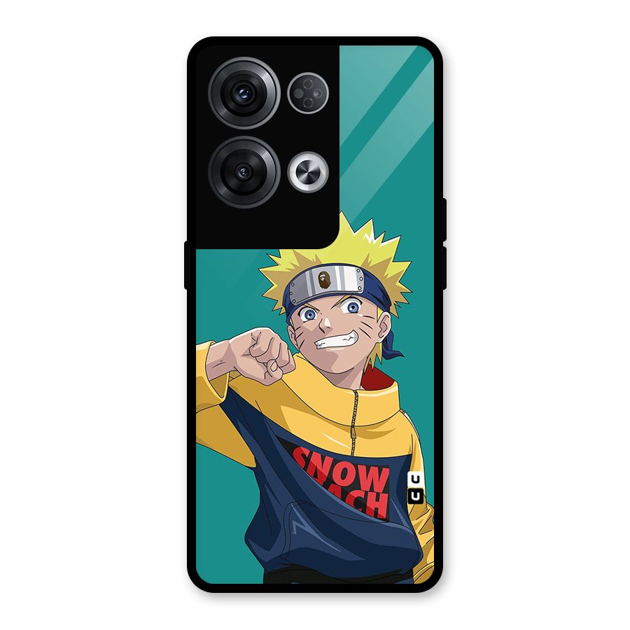 Naruto Snow Beach Art Glass Back Case for Oppo Reno8 Pro 5G