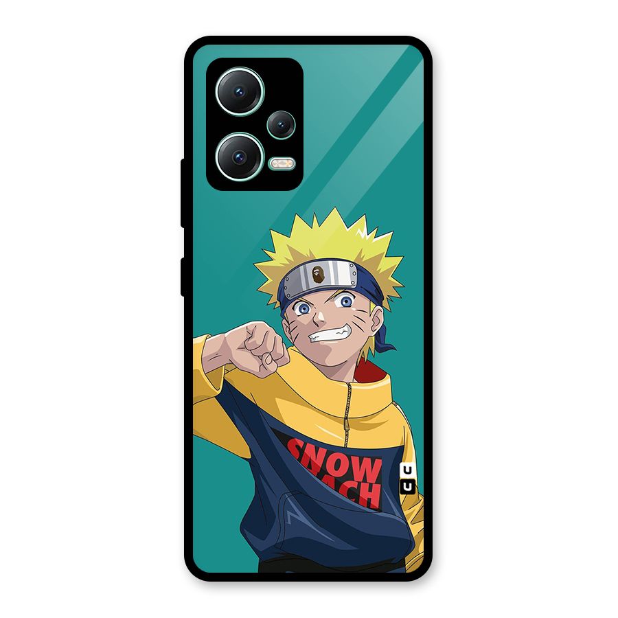 Naruto Snow Beach Art Glass Back Case for Redmi Note 12 5G
