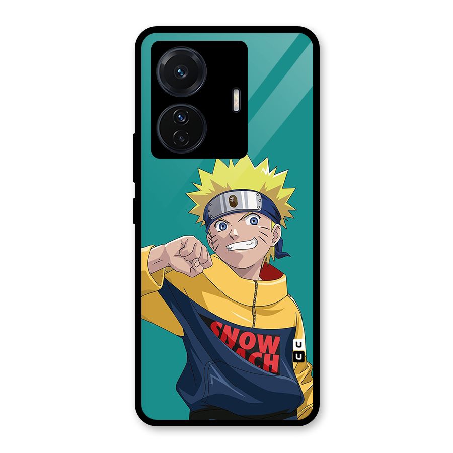 Naruto Snow Beach Art Glass Back Case for Vivo T1 Pro