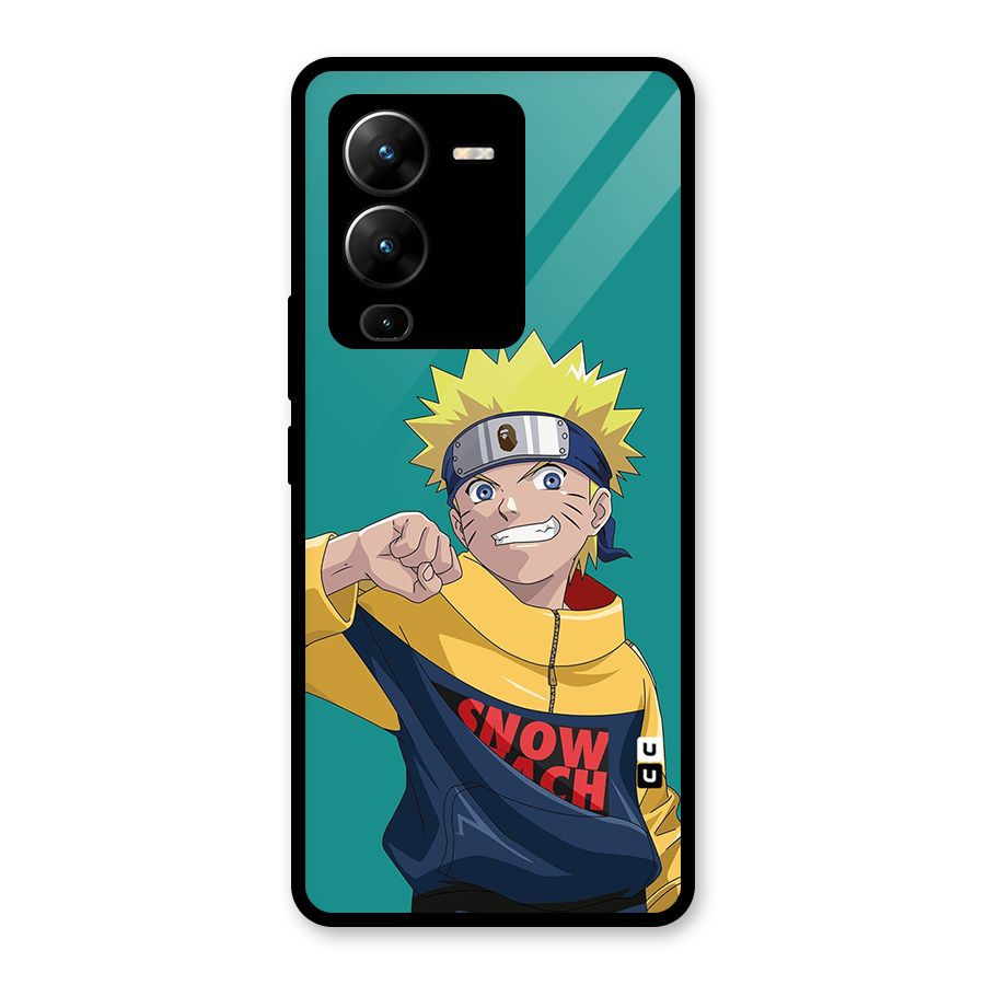 Naruto Snow Beach Art Glass Back Case for Vivo V25 Pro