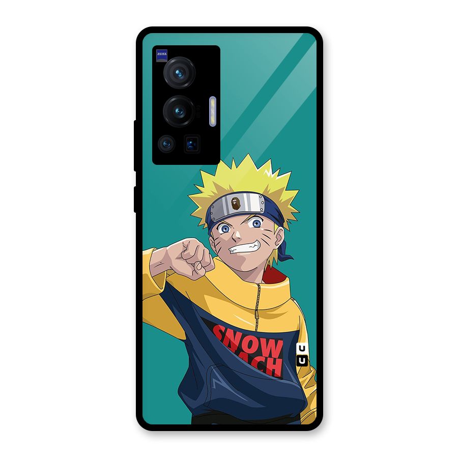 Naruto Snow Beach Art Glass Back Case for Vivo X70 Pro