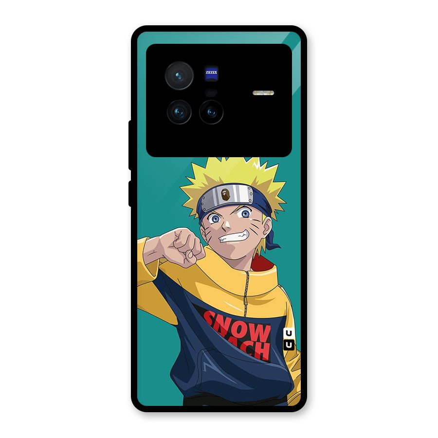 Naruto Snow Beach Art Glass Back Case for Vivo X80