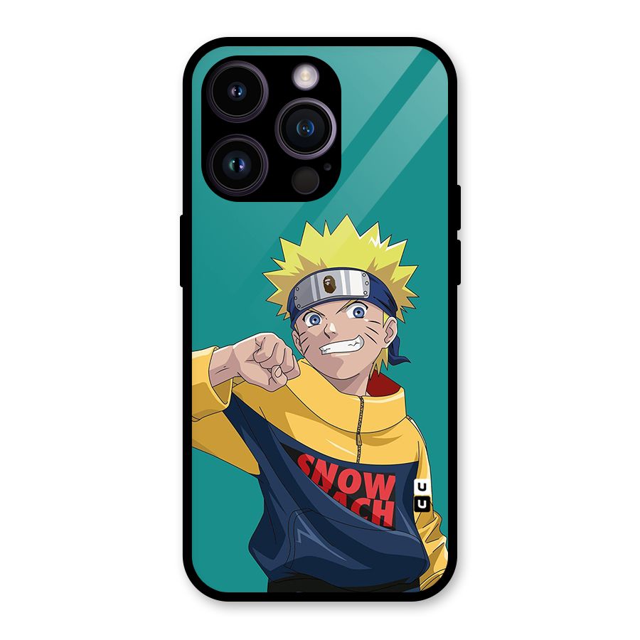 Naruto Snow Beach Art Glass Back Case for iPhone 14 Pro