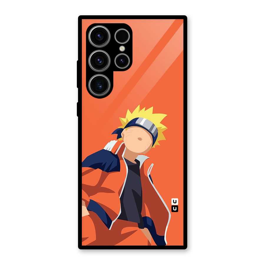 Naruto Uzumaki Minimalist Glass Back Case for Galaxy S23 Ultra