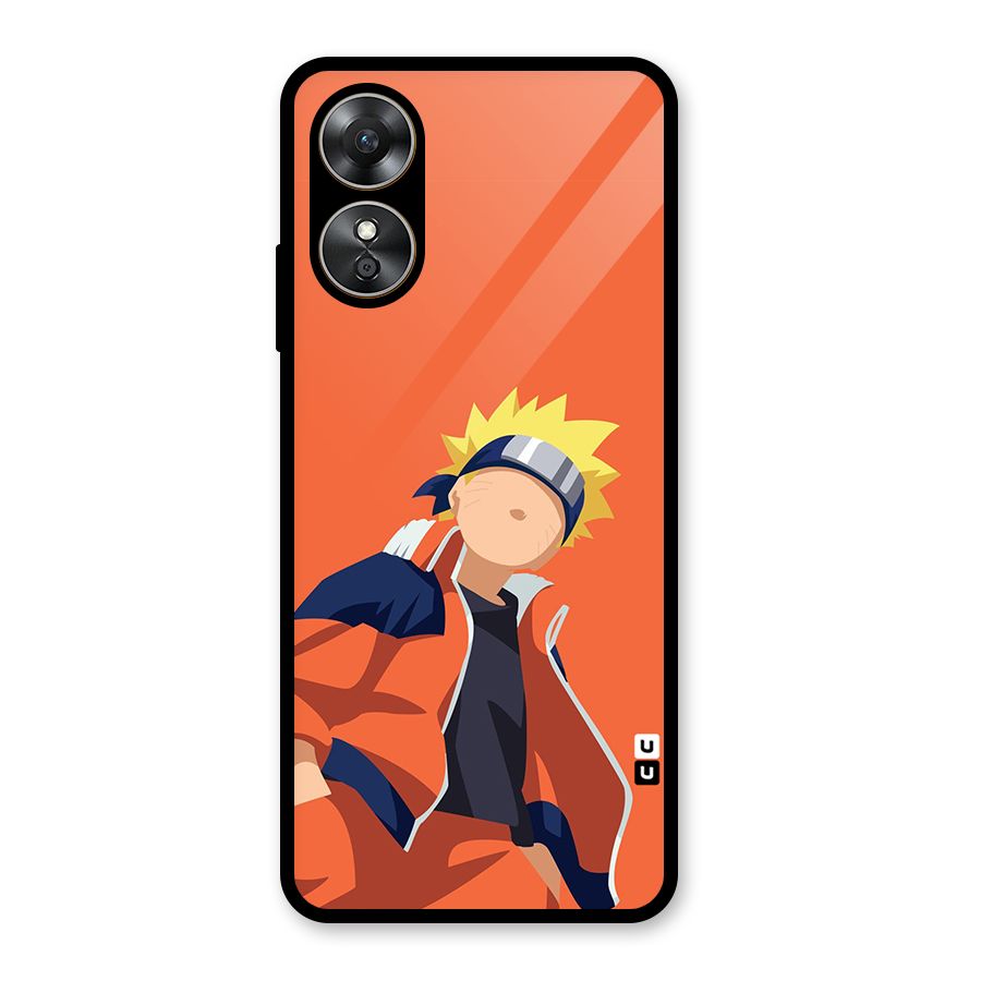 Naruto Uzumaki Minimalist Glass Back Case for Oppo A17