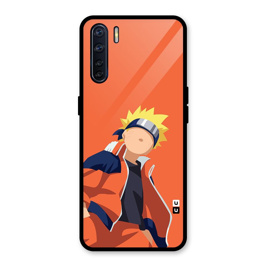 Naruto Uzumaki Minimalist Glass Back Case for Oppo F15