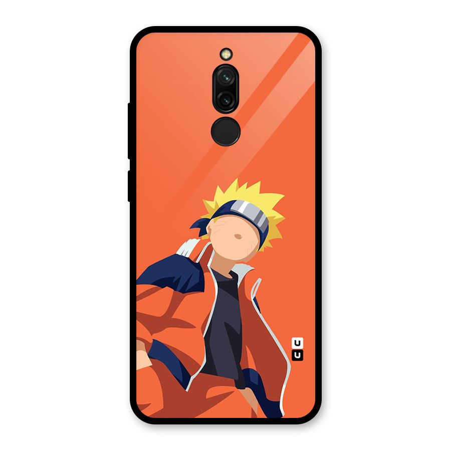 Naruto Uzumaki Minimalist Glass Back Case for Redmi 8