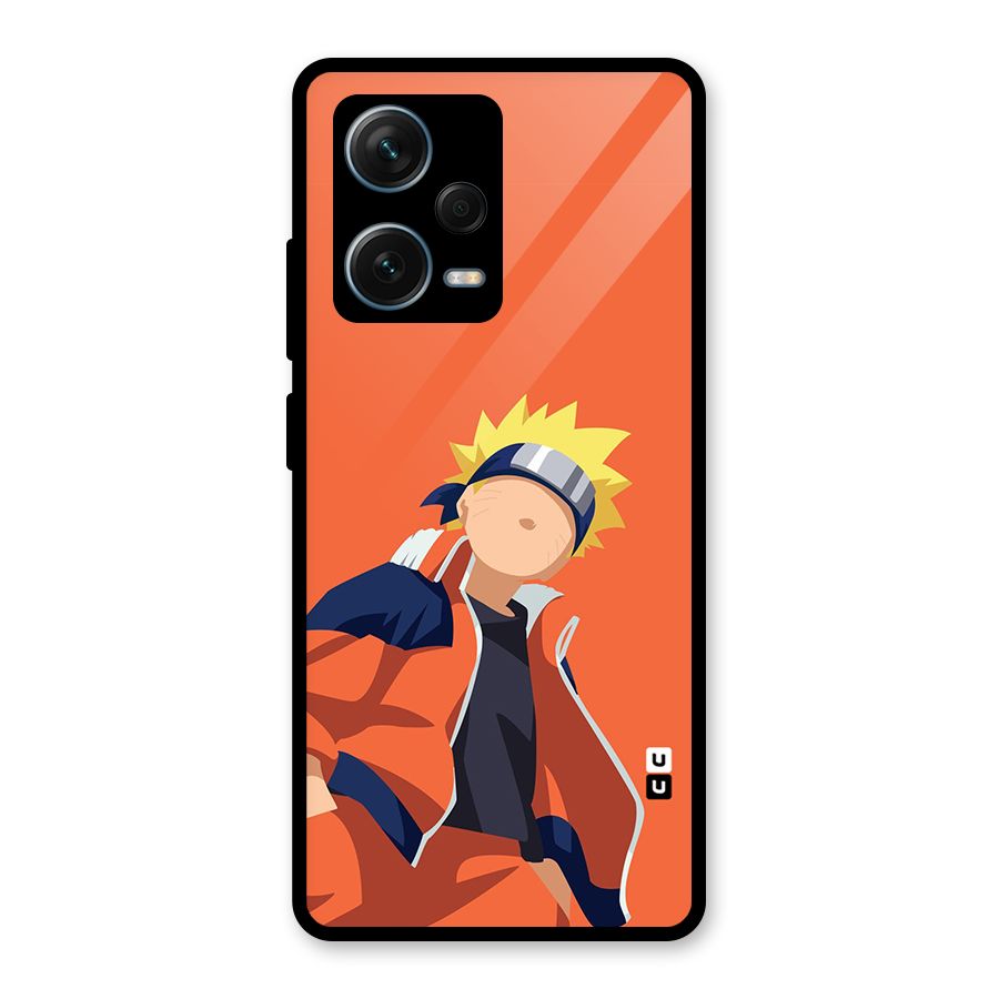 Naruto Uzumaki Minimalist Glass Back Case for Redmi Note 12 Pro Plus 5G