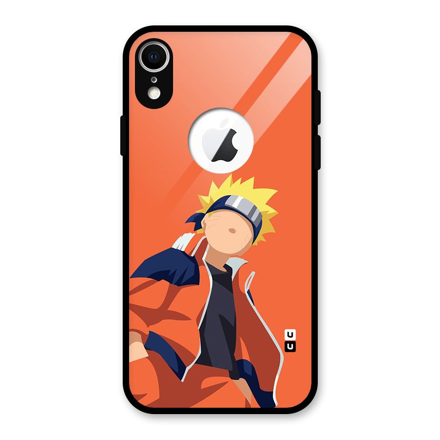 Naruto Uzumaki Minimalist Glass Back Case for iPhone XR Logo Cut