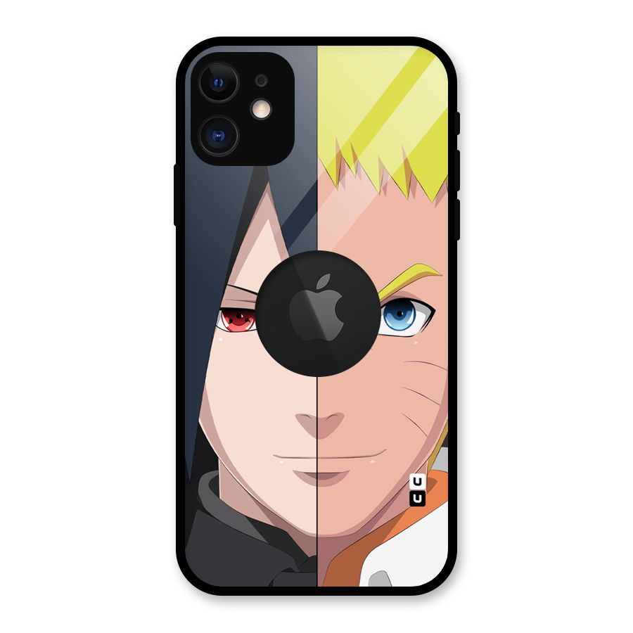 Naruto and Sasuke Glass Back Case for iPhone 11 Logo Cut