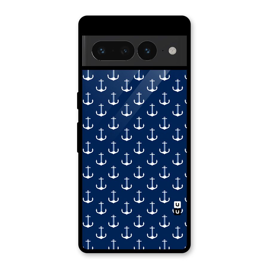 Nautical Pattern Glass Back Case for Google Pixel 7 Pro
