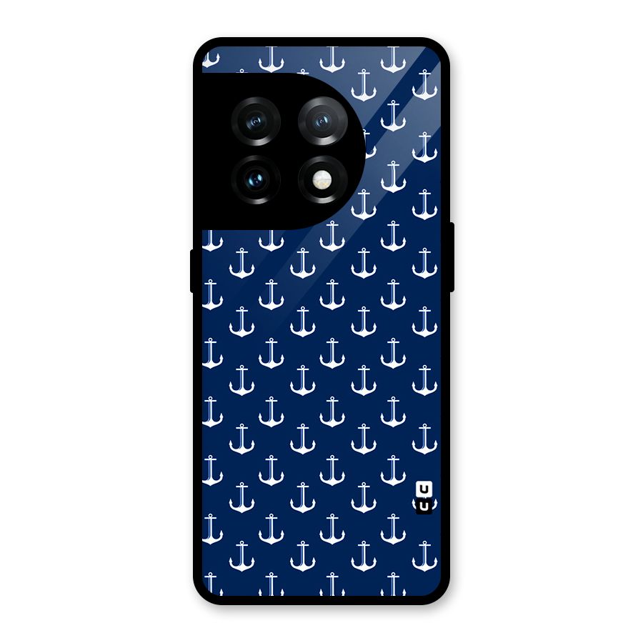 Nautical Pattern Glass Back Case for OnePlus 11