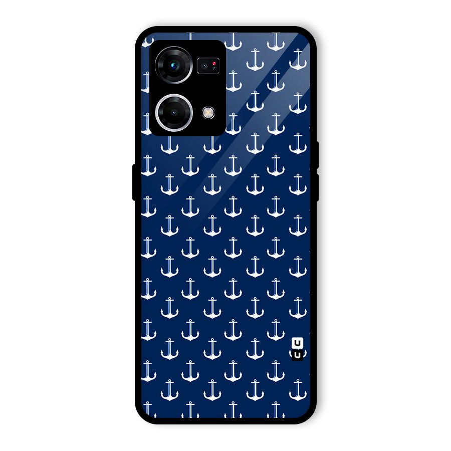 Nautical Pattern Glass Back Case for Oppo F21 Pro 4G