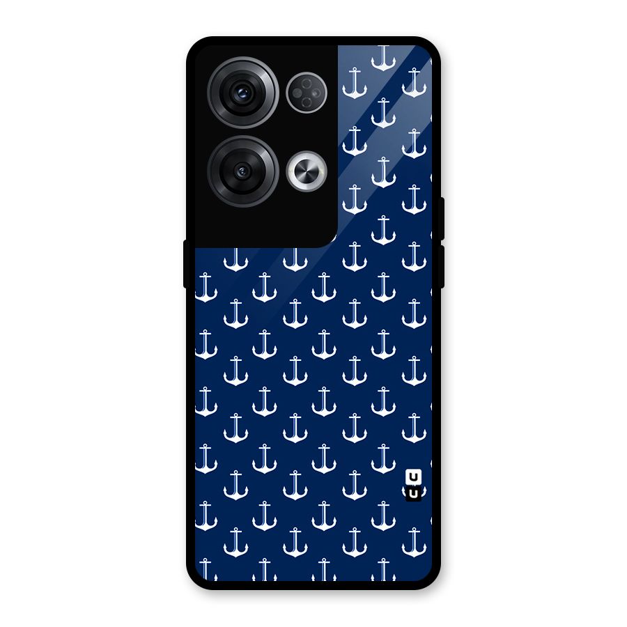 Nautical Pattern Glass Back Case for Oppo Reno8 Pro 5G