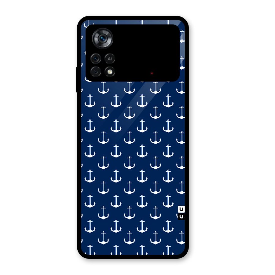 Nautical Pattern Glass Back Case for Poco X4 Pro 5G