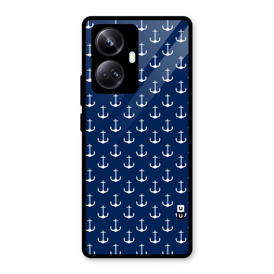 Nautical Pattern Glass Back Case for Realme 10 Pro Plus