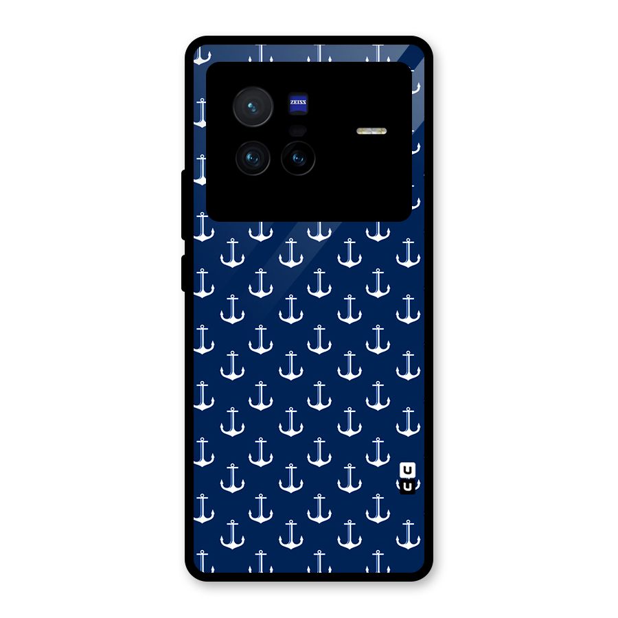 Nautical Pattern Glass Back Case for Vivo X80