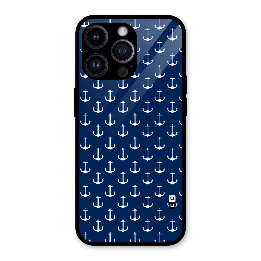 Nautical Pattern Glass Back Case for iPhone 14 Pro Max
