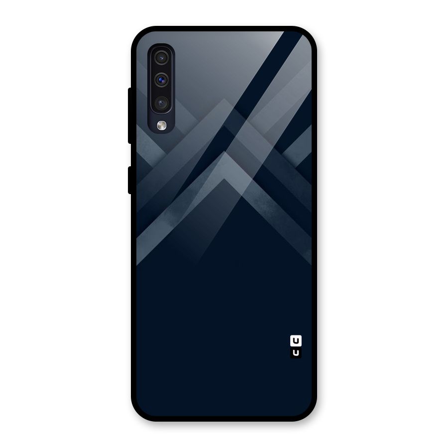 Navy Blue Arrow Glass Back Case for Galaxy A50