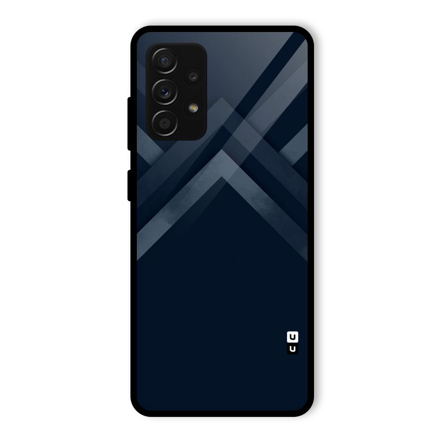 Navy Blue Arrow Glass Back Case for Galaxy A53 5G