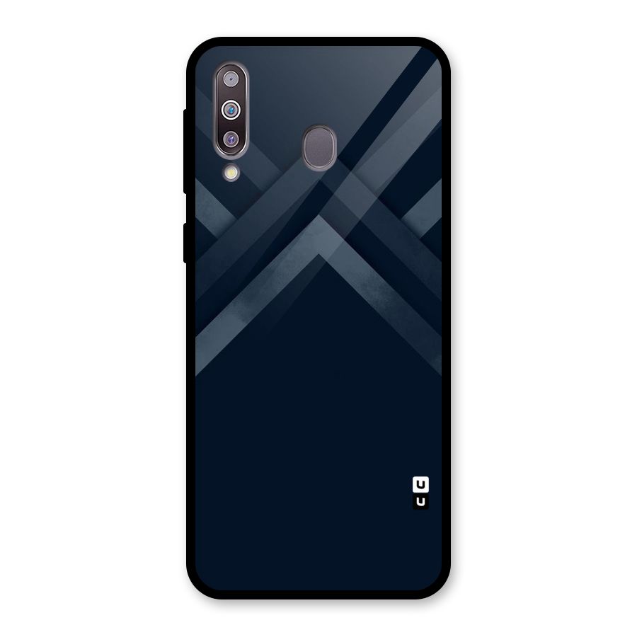 Navy Blue Arrow Glass Back Case for Galaxy M30