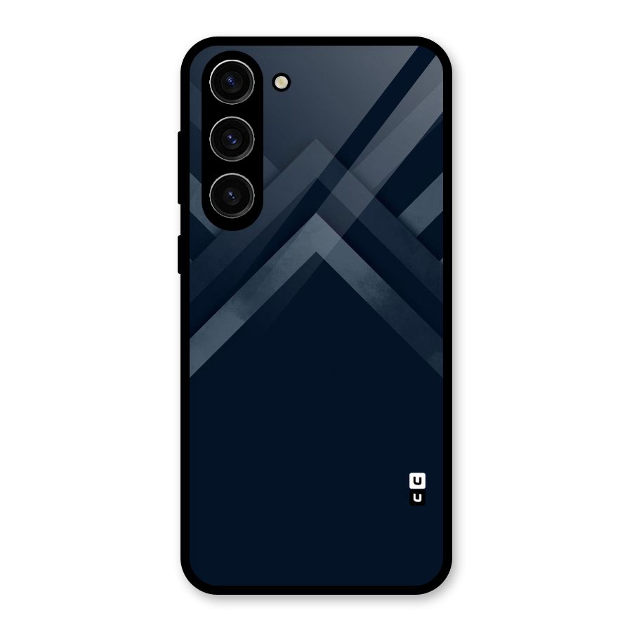 Navy Blue Arrow Glass Back Case for Galaxy S23 Plus