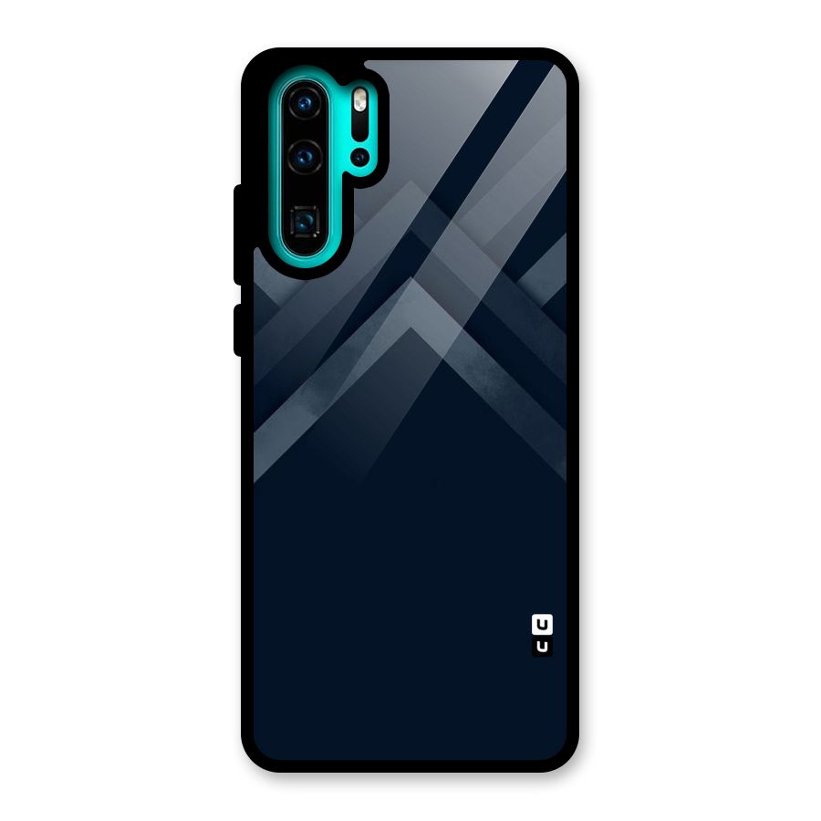 Navy Blue Arrow Glass Back Case for Huawei P30 Pro