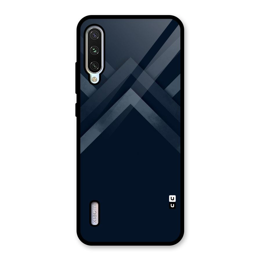 Navy Blue Arrow Glass Back Case for Mi A3